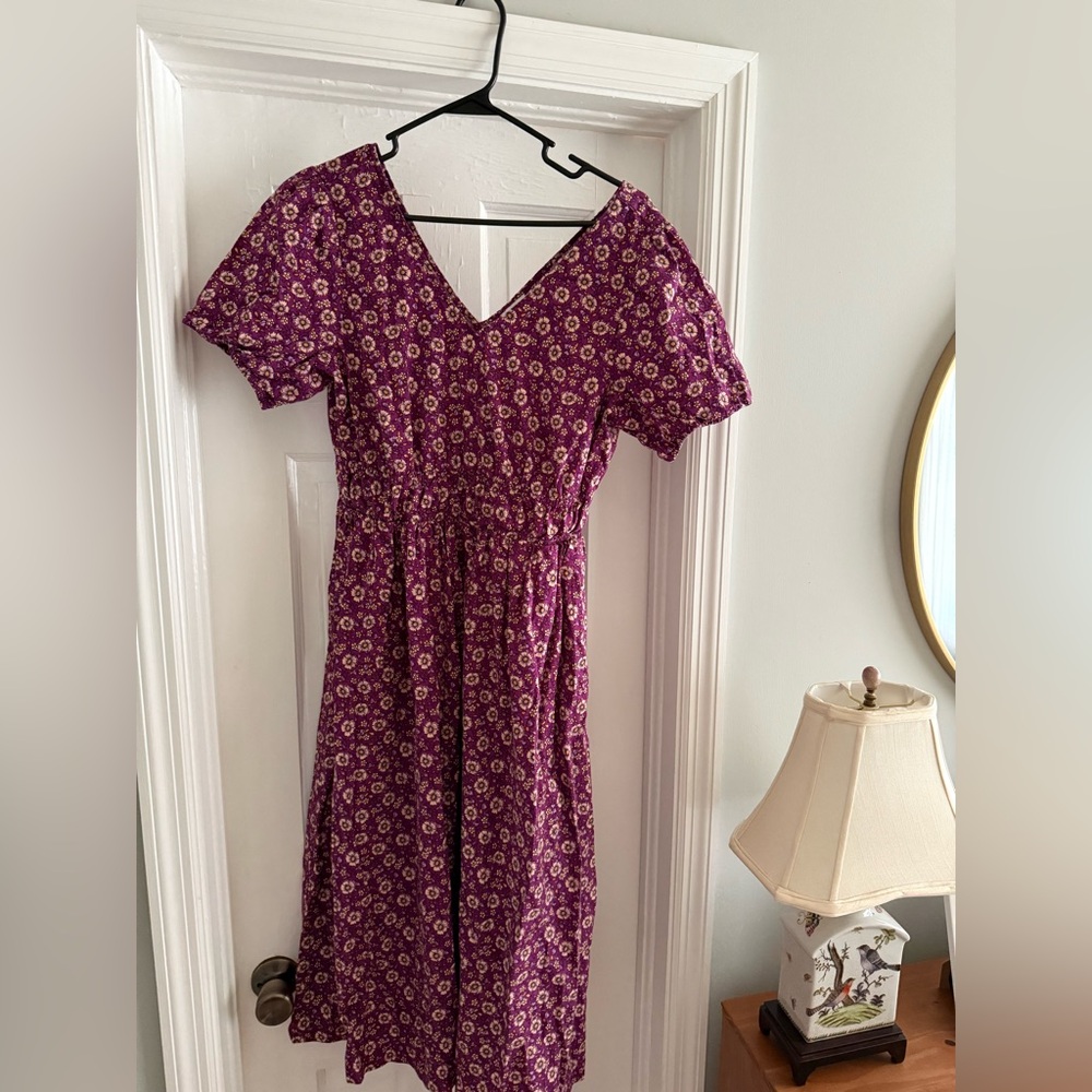 J.Crew Floral Purple Midi Dress